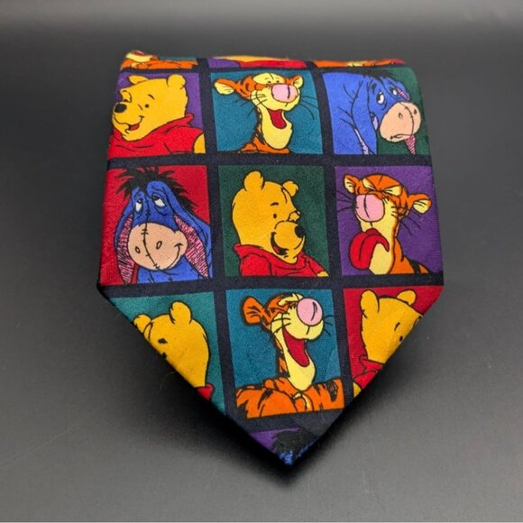 Disney Pooh Mens Tie 100 Polyester Winnie The Pooh & Friends - Picture 1 of 11